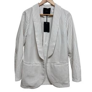 Y.A.S YASLIVA Loose Blazer Star White Pinstripe Size M NWT